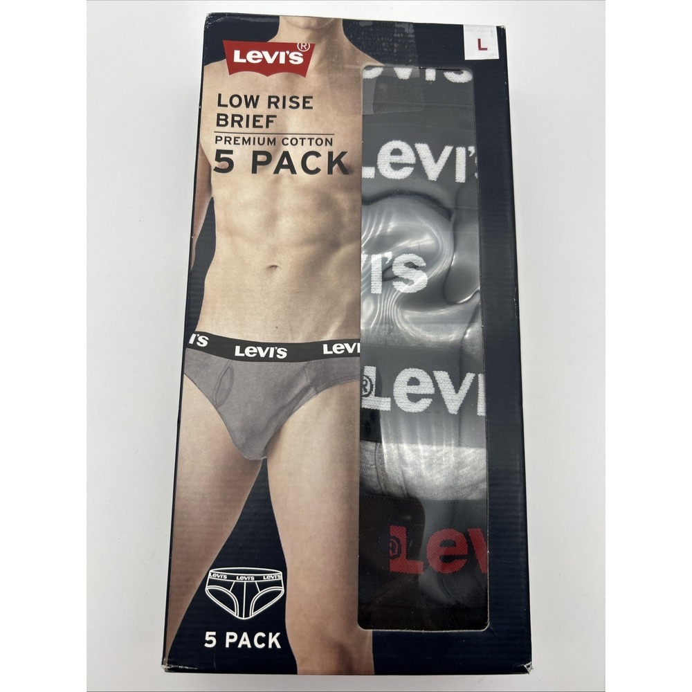 Levis Briefs Mens Extra Large L 5‎ Pack Low Rise Cotton Underwear New